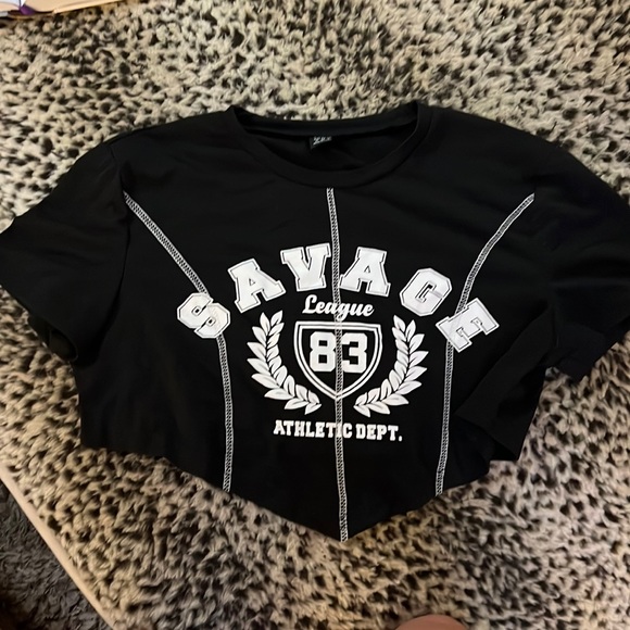 Savage ⚾️ short crop top - Picture 1 of 3